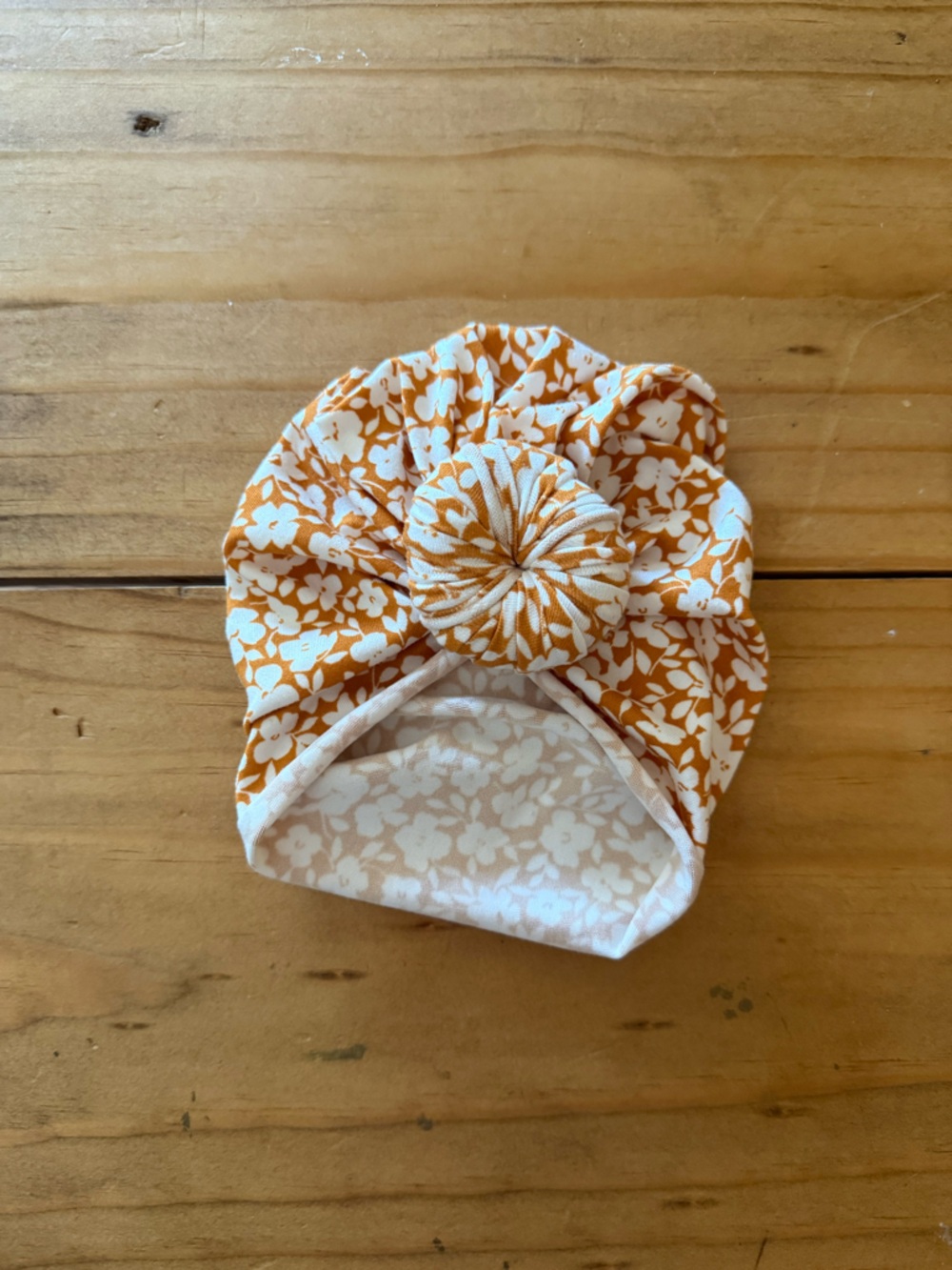 2 BabyKnot Turban Headbands in Marigold and Buttercup